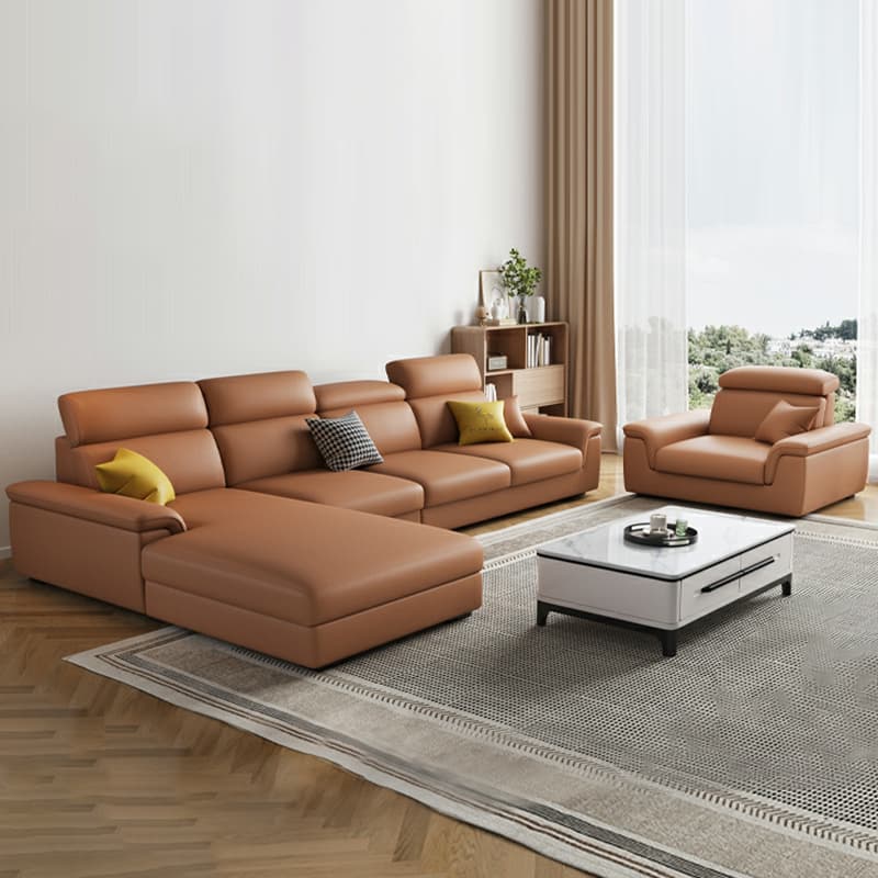Modern Sectional Sofa and Chaise with Adjustable Pillows and Pillow Top Arm - image 14