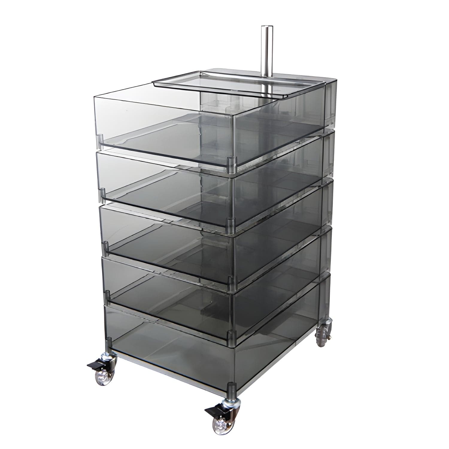 Plastic Five-Drawer Nightstand 28" H Night Table with Casters - image 3