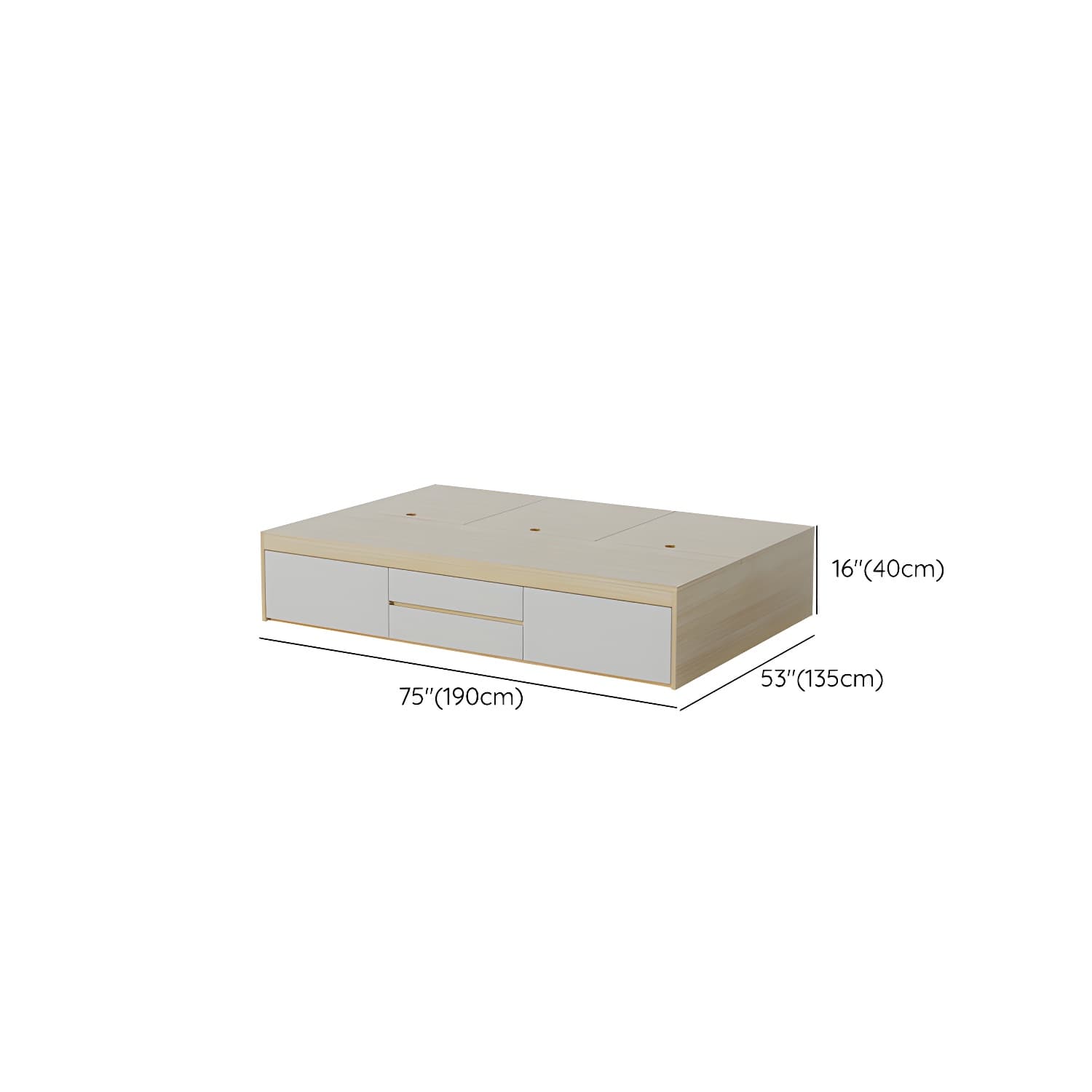 Modern Style Natural Solid Colored Bed with Light Wood Drawers Ideal For Stylish Storage Needs - image 15