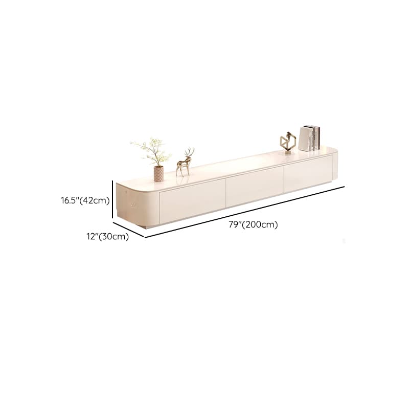 White TV Stand for Sleeping Quarters with Shelf, 2 Drawers, 2 Cabinets, Cable Management, and Gate Doors - image 23