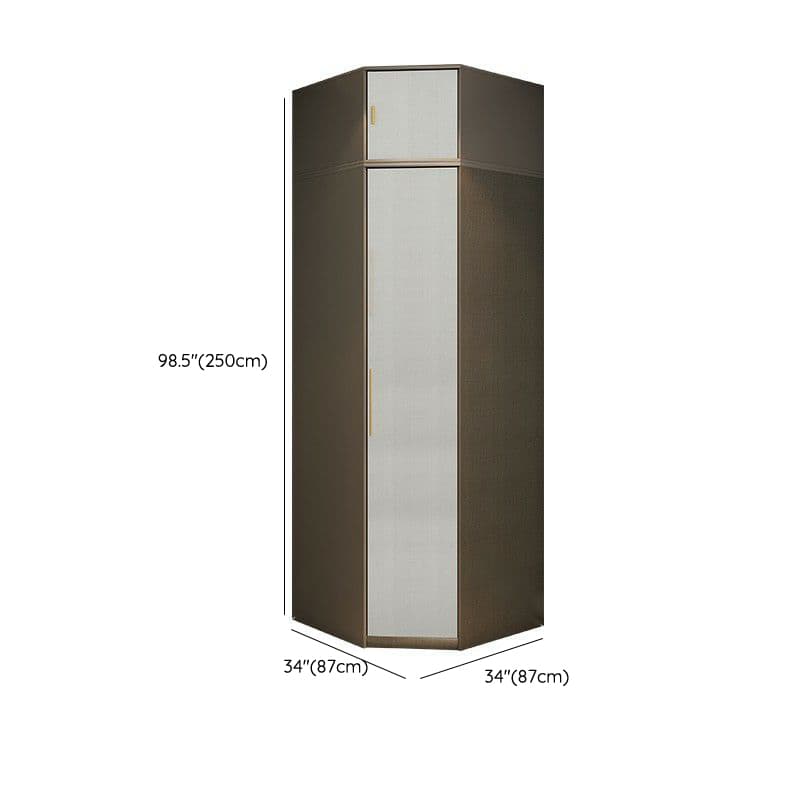 Contemporary Grey Wood Freestanding Cabinet Armoire with Lock, Interior Shelves & Soft Close Drawer - image 28