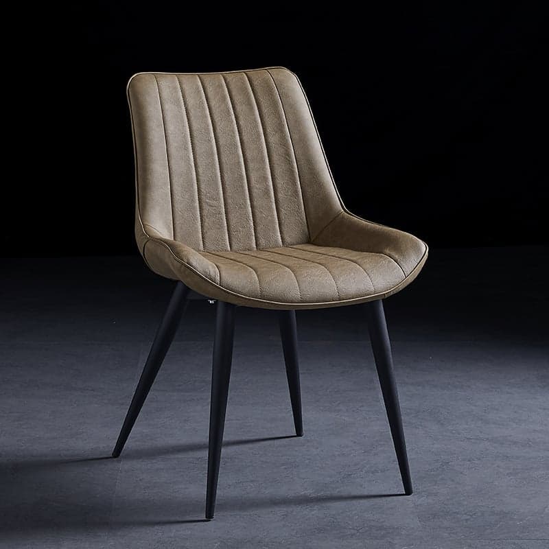 Outlined Faux Leather Upholstered Reliable Side Chair with Metal 4 Legs for Restaurant - image 3