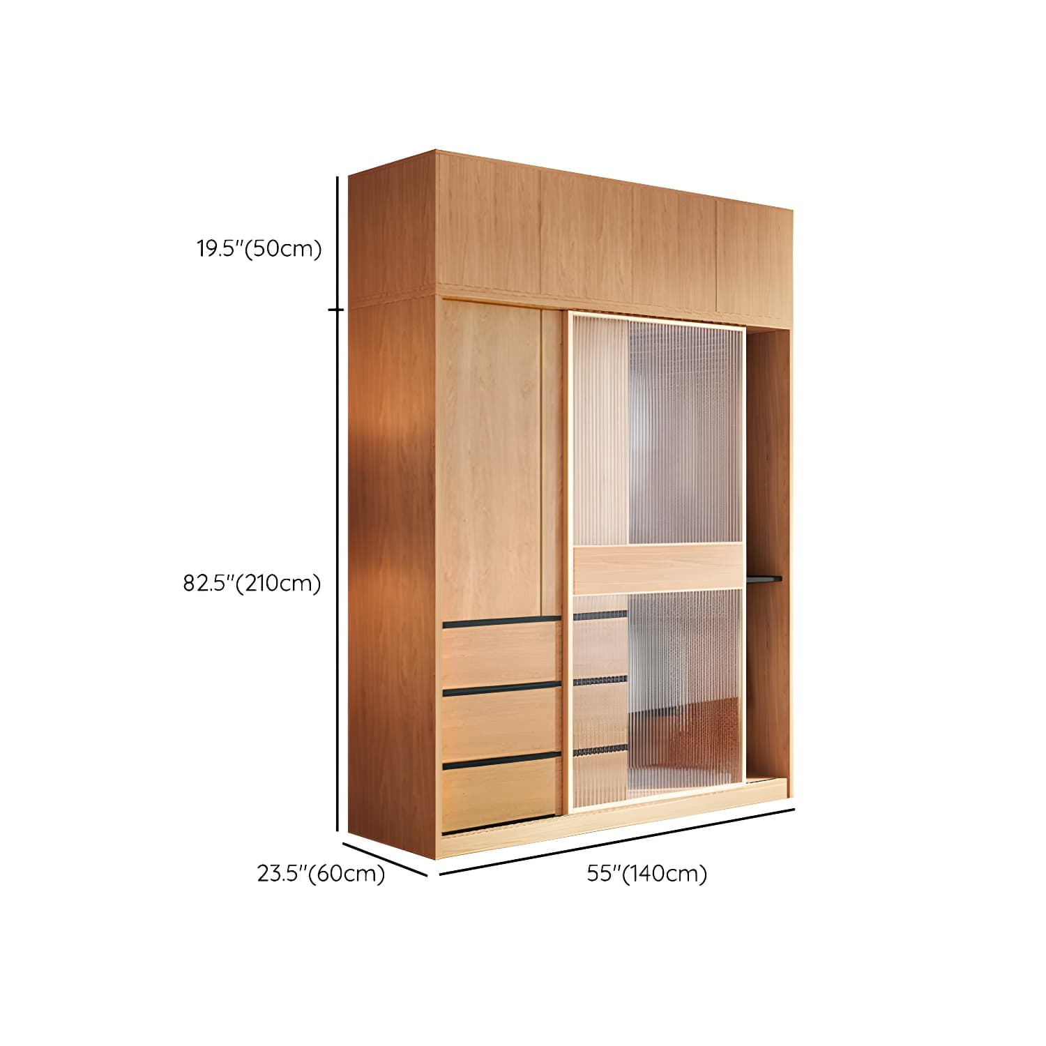 Engineered Wood Wardrobe Armoire with Drawer Modern Wardrobe Closet - image 18
