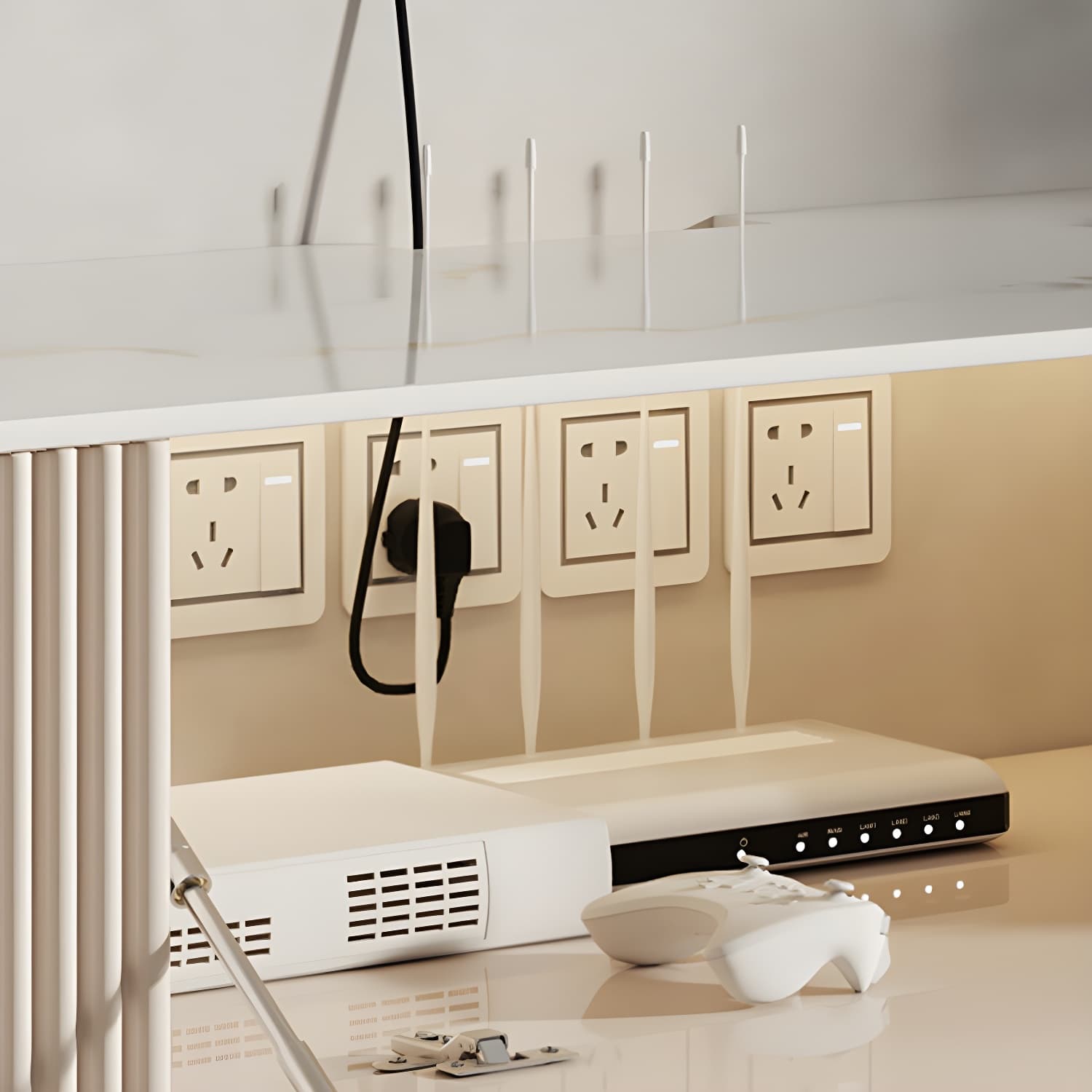 Enclosed Storage Stand Console Floating TV Media Console with Drawers - image 9