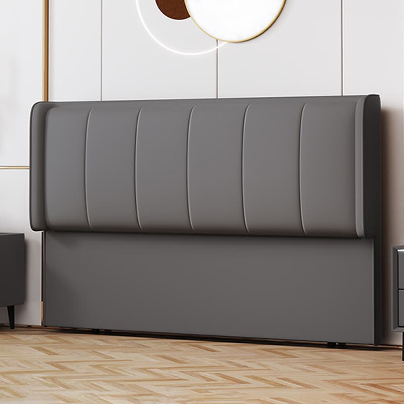Trendy Panel Headboard in Natural Wood with No Distressing, Rectangle Shape for Twin XL/Full/Queen Bed, Featuring Sponge Upholstery Fill and Standard Height