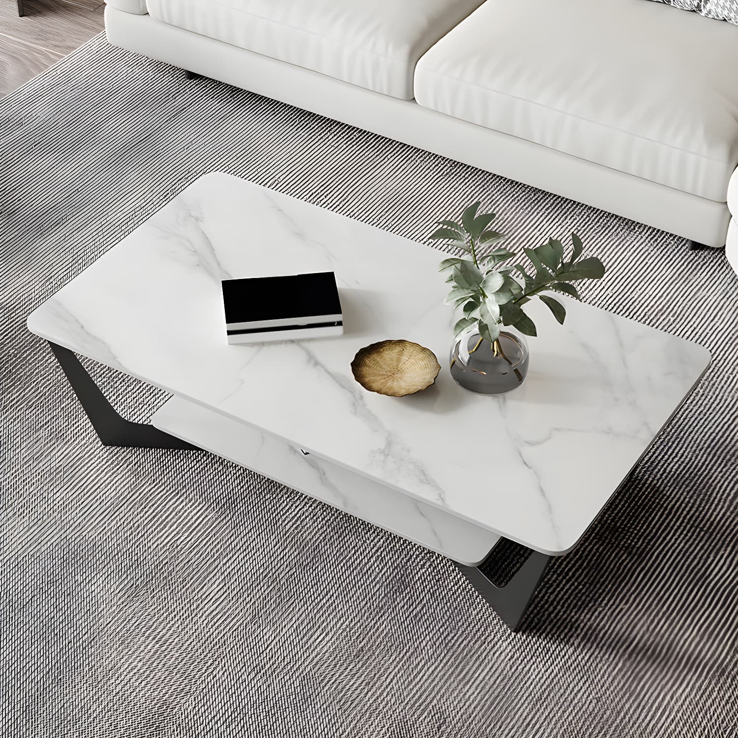 Slate Rectangular Coffee Table Minimalist Modern Coffee Table - image 6