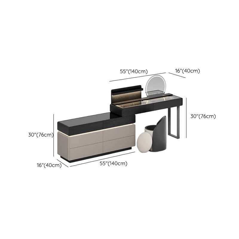 Multi-Purpose Vanity Set with Lighting, Scalable 2-in-1 Design, Push-Pull Function, Adjustable Touch, and Brightness - image 17