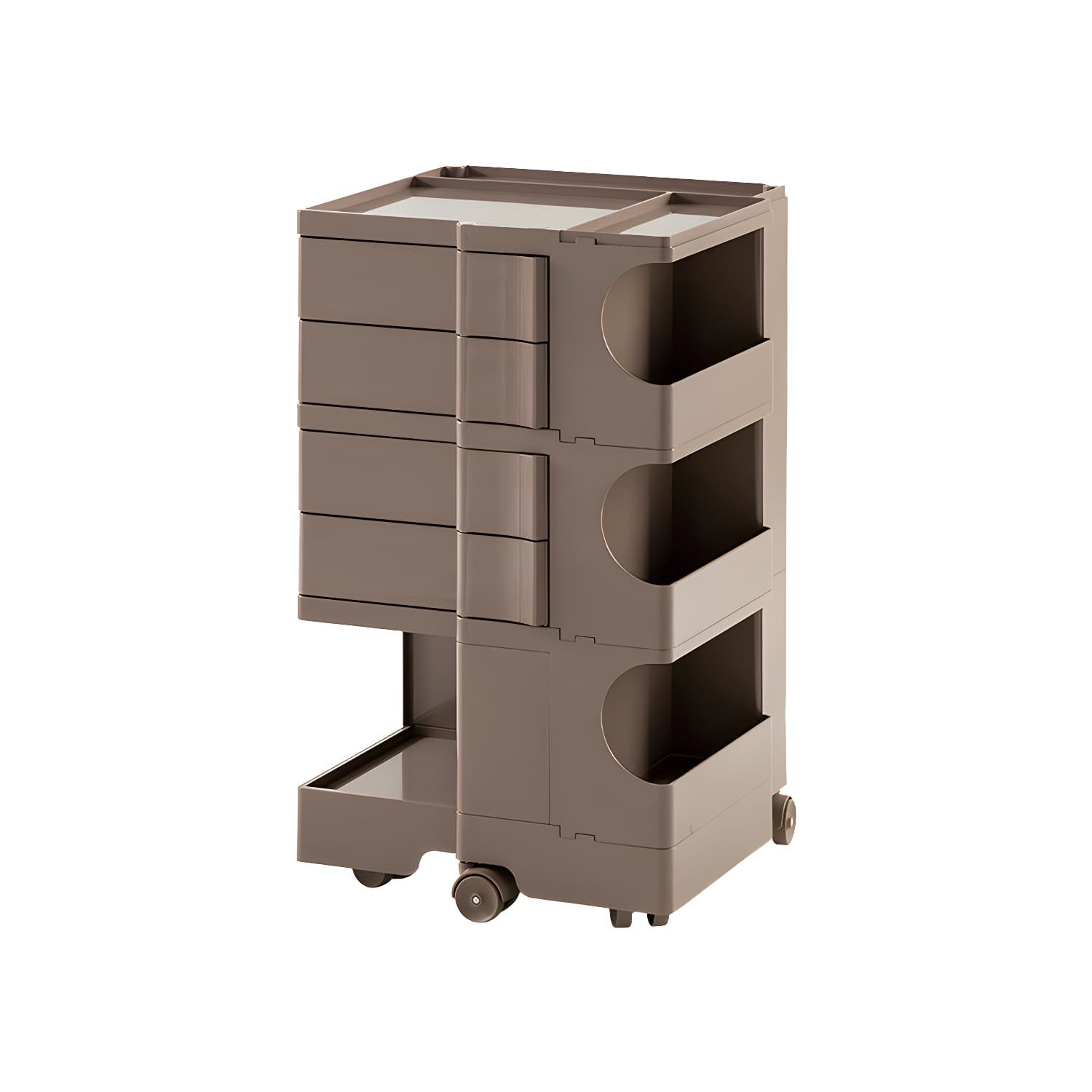 Modern Plastic Night Table Open Storage Night Stand with Wheels - image 13