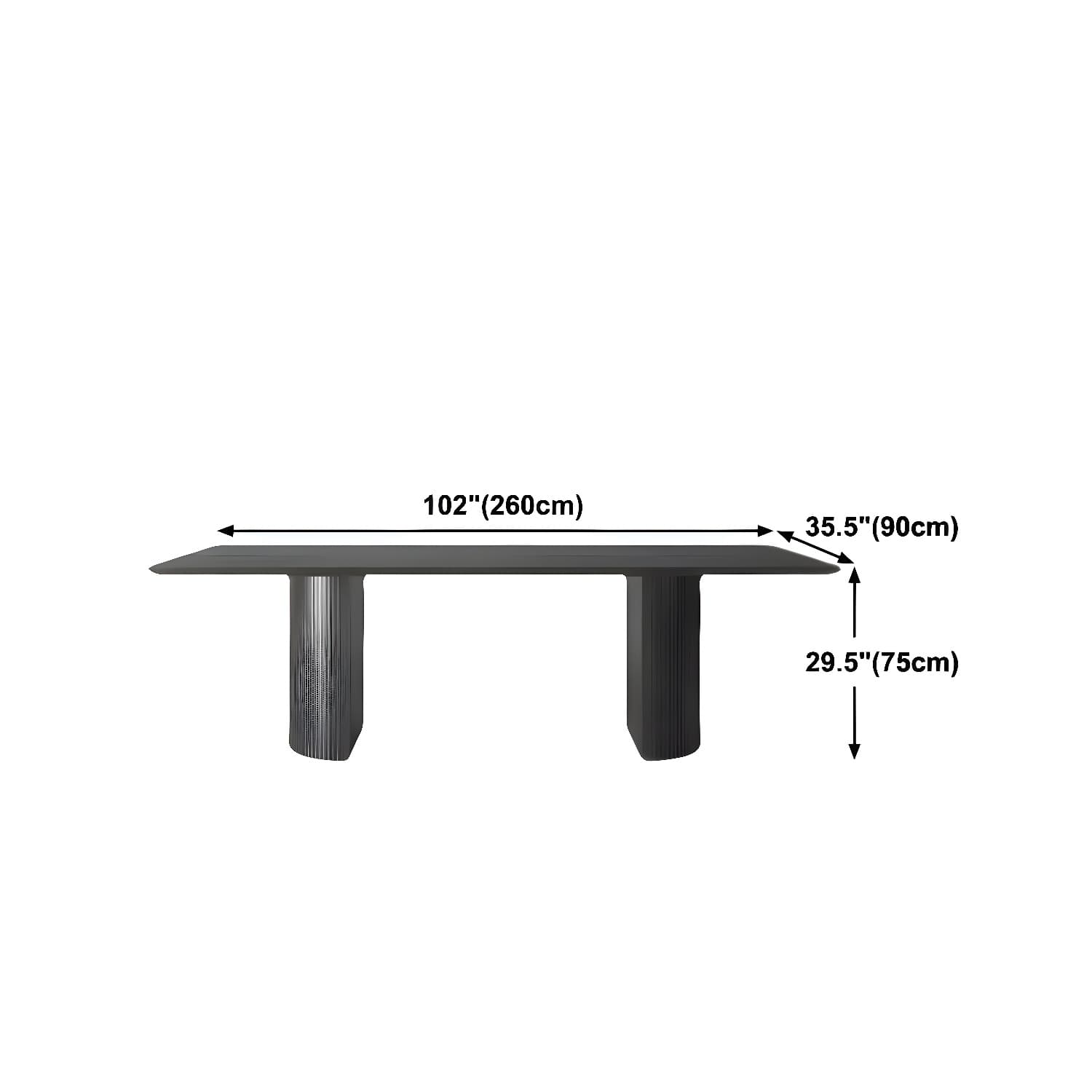 Modern Pine Wood Table for Restaurant Black Dining Table with Double Pedestal - image 21