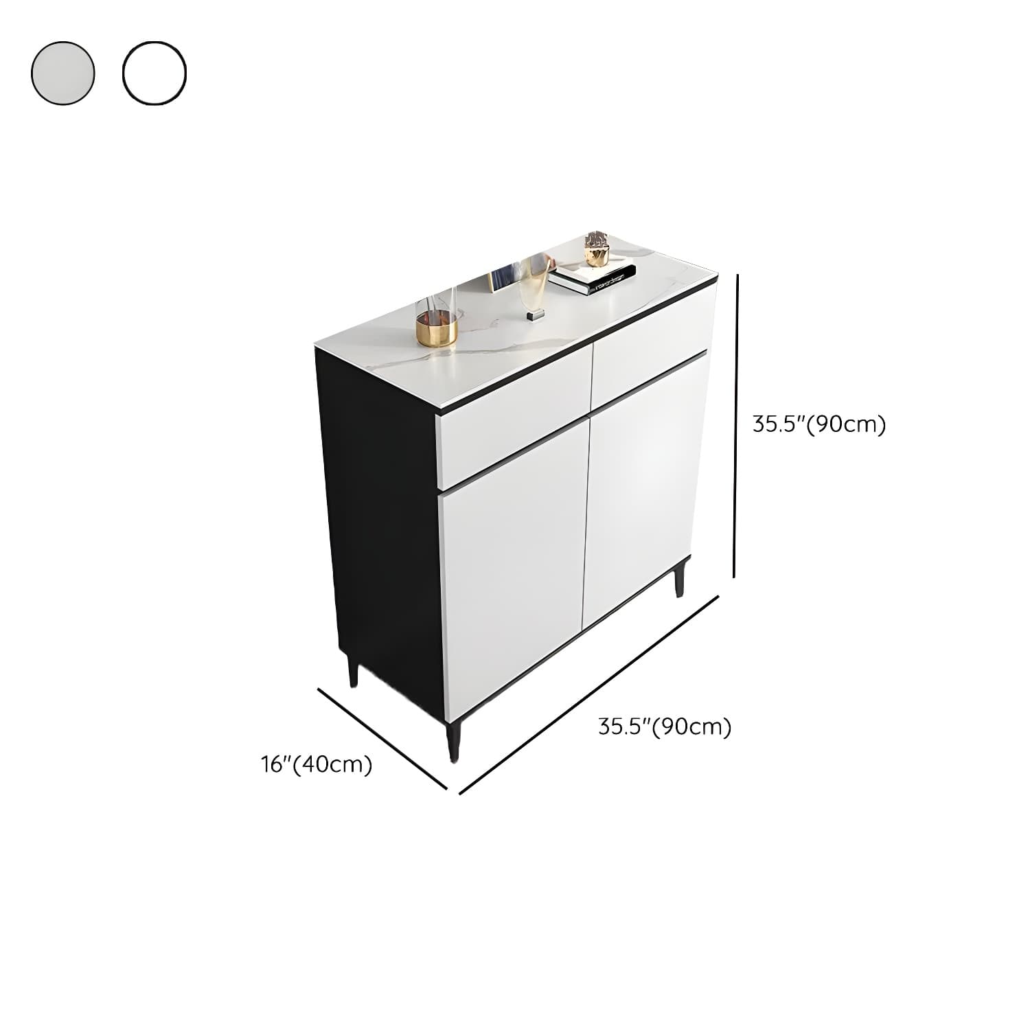 White Wood Buffet Sideboard with Drawers and Cabinet Included - image 11
