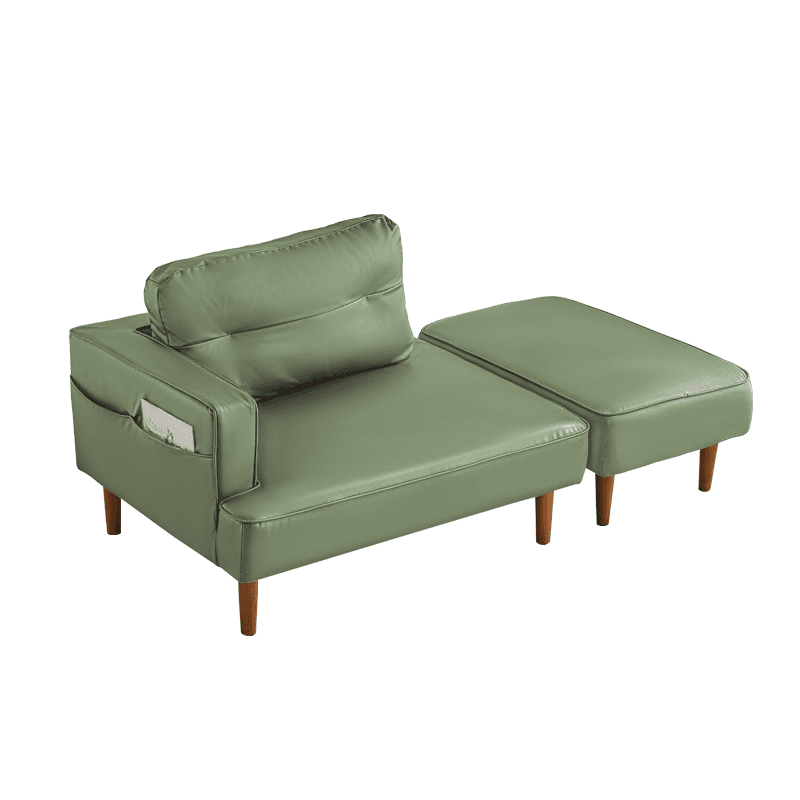 Contemporary Modern Solid Color Scratch-immune Standard Sofa/Loveseat/Single Sofa in Gray/Sage/Sepia for 2 People with Receptacle and Ottoman - image 3