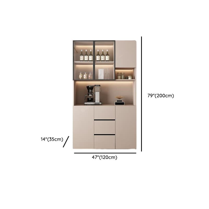 Wide/Standard/Narrow Modern Timber 3 Drawers 2 Shelves/3 Shelves/1 Shelf Glass Doors Pantry Hutch Sideboard - image 28