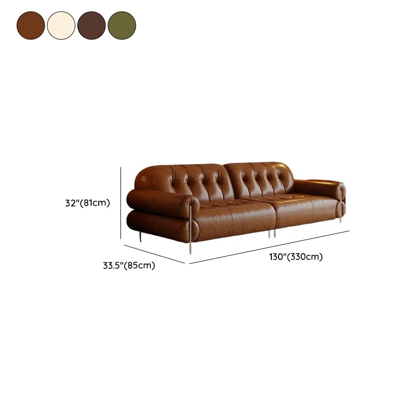 Tear Resistant Standard Sofa with Pu/Flannel Upholstery in Grey/Auburn/Ivory - image 28