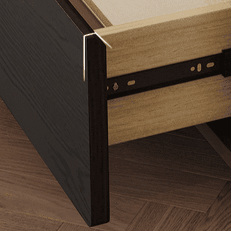 Midnight Black/Auburn Modern Wooden TV Stand with 3 Drawers/4-Drawer - image 5