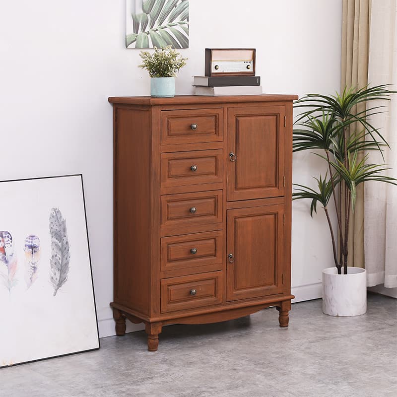 Traditional Wood Server in Espresso with 3 Drawers/4 Drawers/6 Drawers, Cabinet & One Internal Shelf/2 Shelves Included/Not Included - image 4