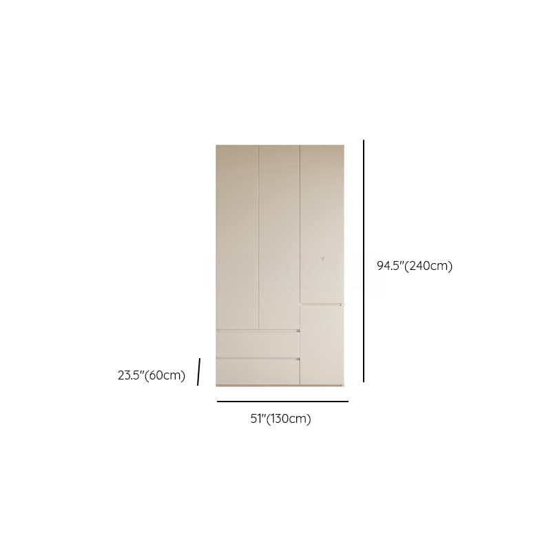 Beige Minimalist Manufactured Wood Cabinet Armoire with Soft Close Drawer, Soft Close Door, Interior Shelves, and Clothing Rod - image 26
