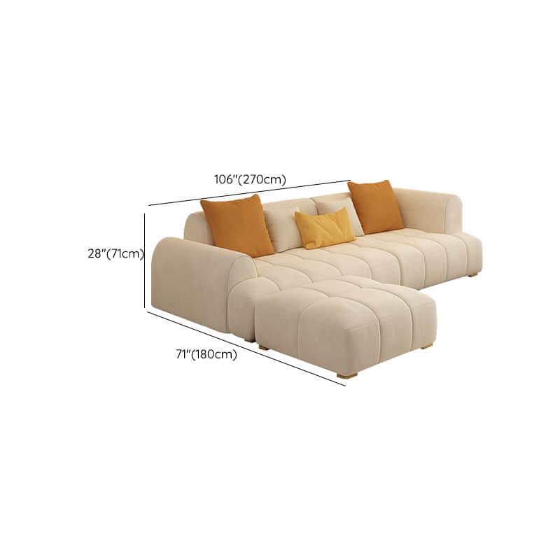 Six-Seated Beige Sectional Sofa: Anti Cat Scratch Fabric, Modern Style, Wood Frame, Tight Back - image 11