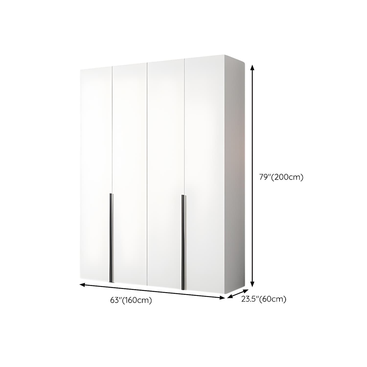 White Wood Wardrobe Armoire with Hinged Doors and Shelves Included - image 13