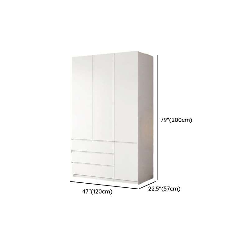 White Contemporary Alloy Cabinet Armoire with 3/6/9 Drawers, Flexible Shelf, and Hanging Rod - image 8