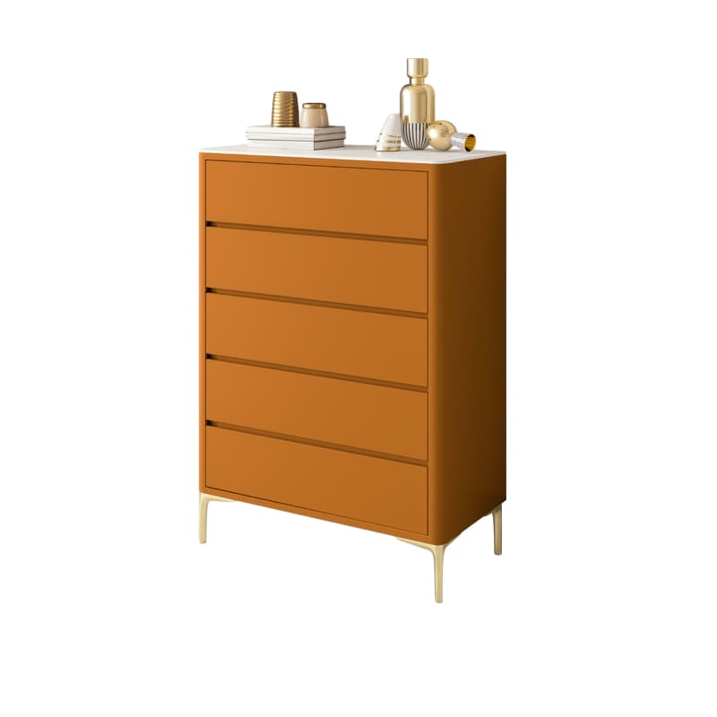 Glam Style Solid Wood Storage Chest with Stone Top and Soft-Close Drawers - image 8
