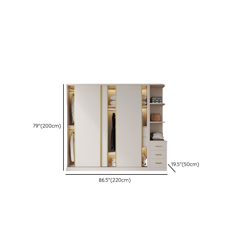 Attractive Modern White Wardrobe Armoire with Clothing Rod & Shelves - image 26