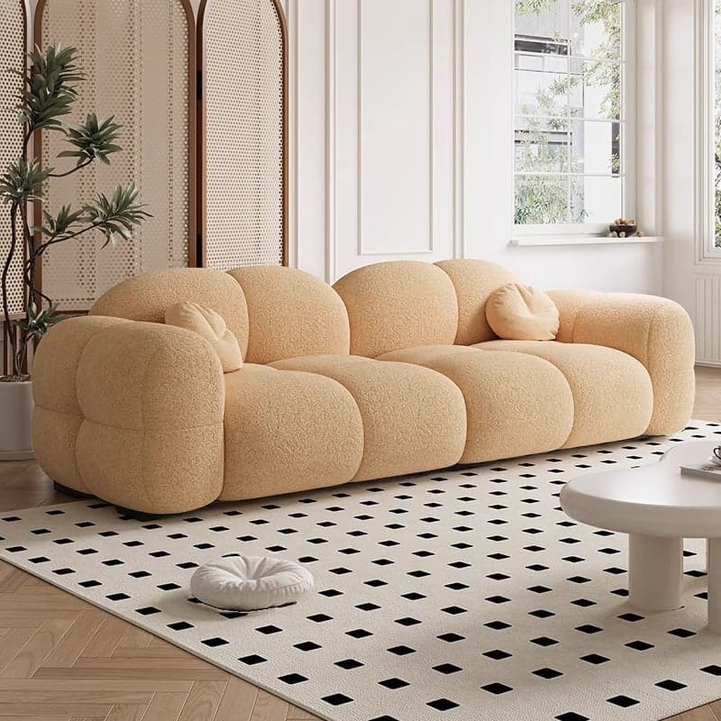 Trendy Solid Color Stain Resistant Loveseat in Grey/Emerald Green/Beige with Arm, Seats 2 with 2 Pillows - image 8