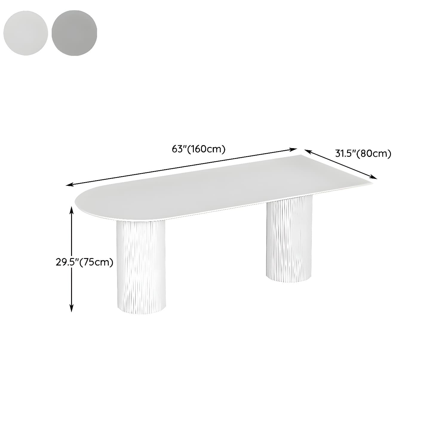 Stylish White Stone Kitchen & Dining Table with Adjoining Pedestal Base - image 23
