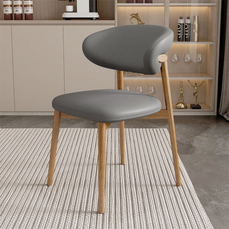 Modish Faux Leather/Upholstered Side Chair with Stable Legs - image 5