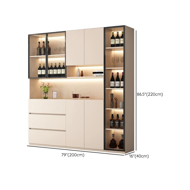 Off-White Contemporary Wood Buffet Sideboard with Cabinets and Shelves - image 25