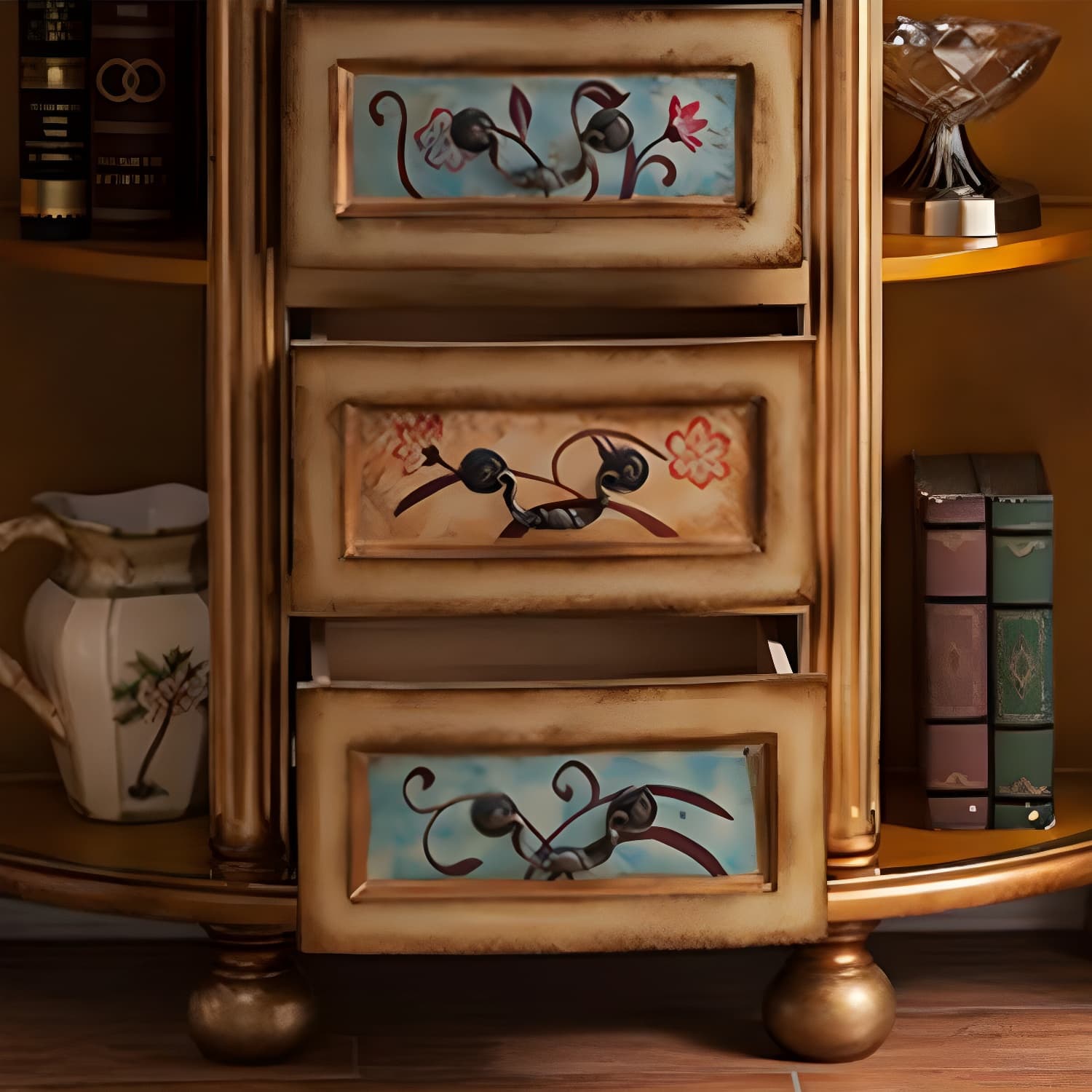 Industrial Distressed Wood Storage Cabinet 2 Doors Rectangle Accent Cabinet - image 12