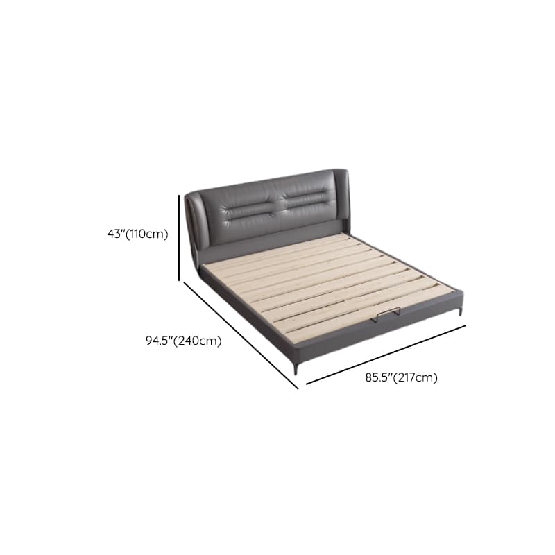 Grey Solid Color Storage Bed/Platform Bed with Pine Wood Frame for Living Room - image 11