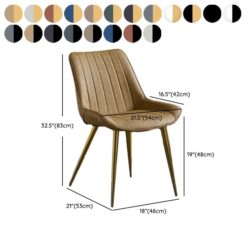 Outlined Faux Leather Upholstered Reliable Side Chair with Metal 4 Legs for Restaurant - image 37