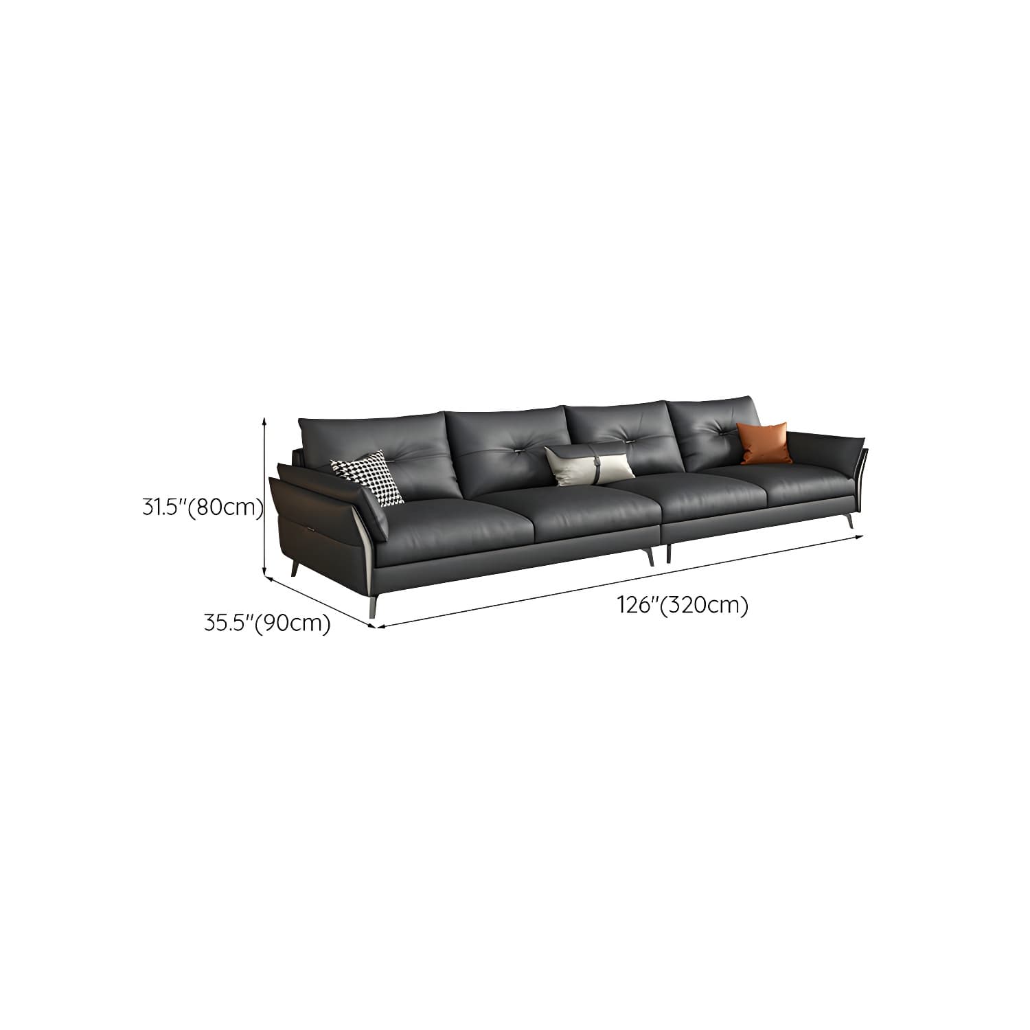 Modern Gray Tufted Sectional Sofa with Flared Arms and Wood Frame - image 14