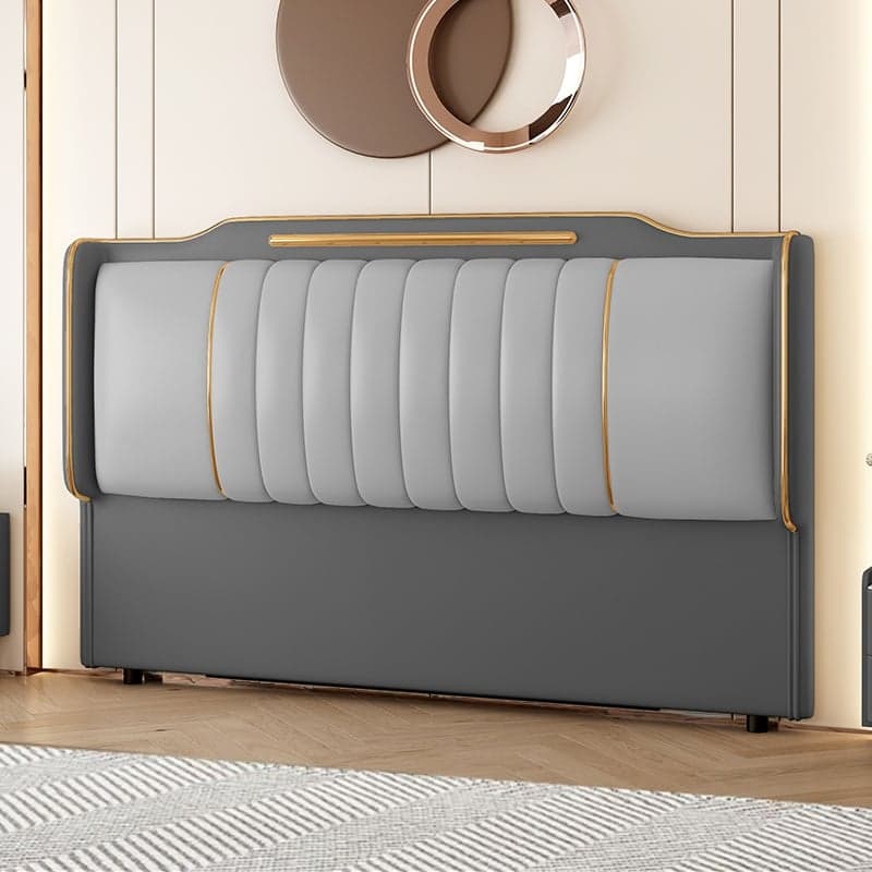 Simplistic Style Wingback Headboard with No Distressing in Pine Wood, Featuring Camelback Shape for King/Queen/Full Bed, Sponge Upholstery Fill, and Standard Height - image 5