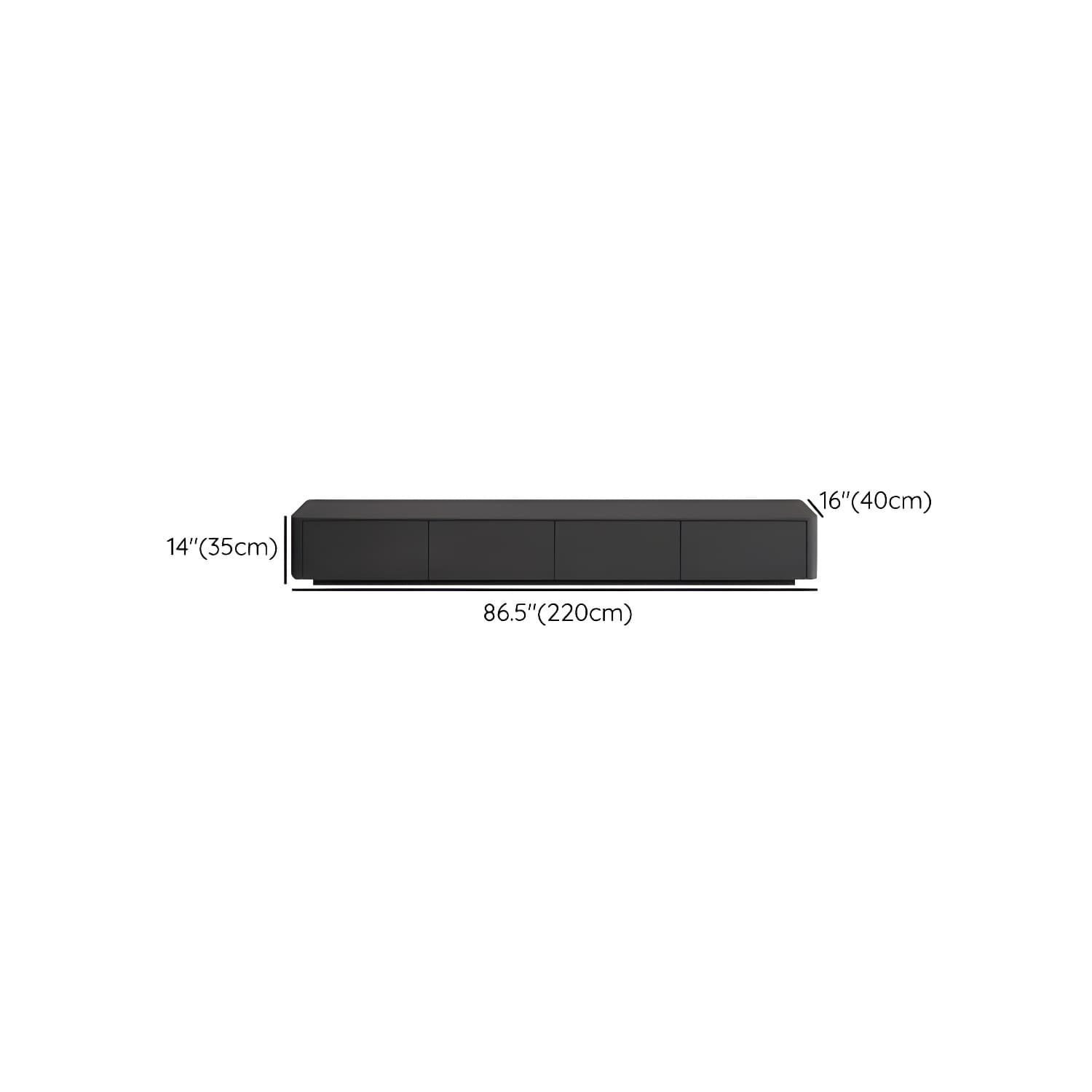 Modern Black TV Console Engineered Wood Cable Management Media Console - image 11