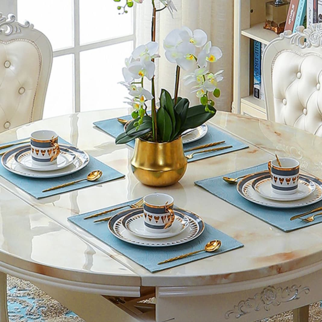 Victorian Dining Room Set Standard Height with Rectangle Top 4 Legs Base Dining Furniture - image 10
