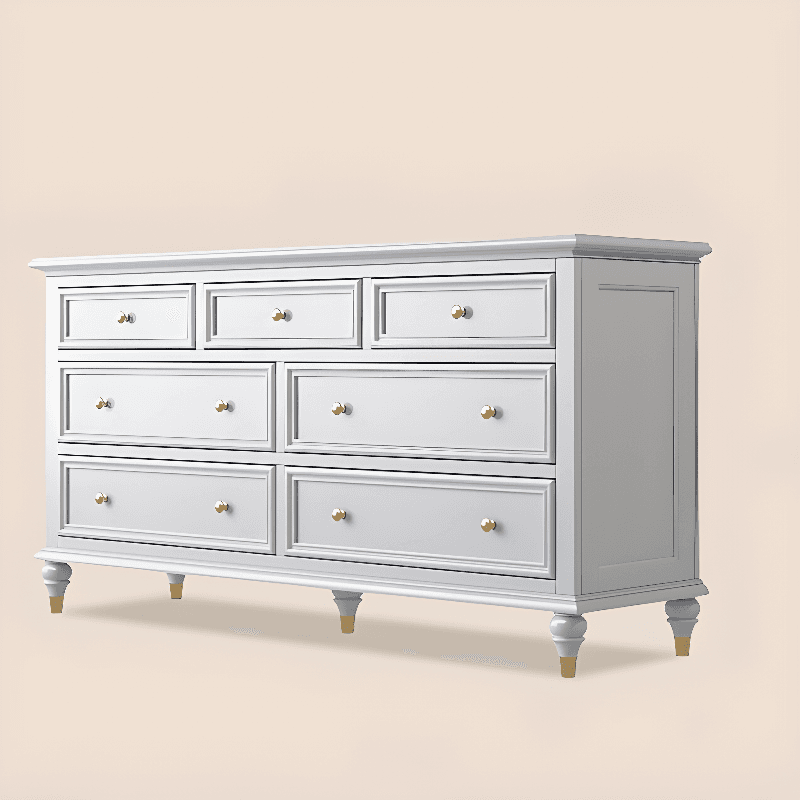 White Simplistic Solid+Composite Wood Double Dresser/Lingerie Chest with 9/8/4 Drawers Horizontal/Vertical