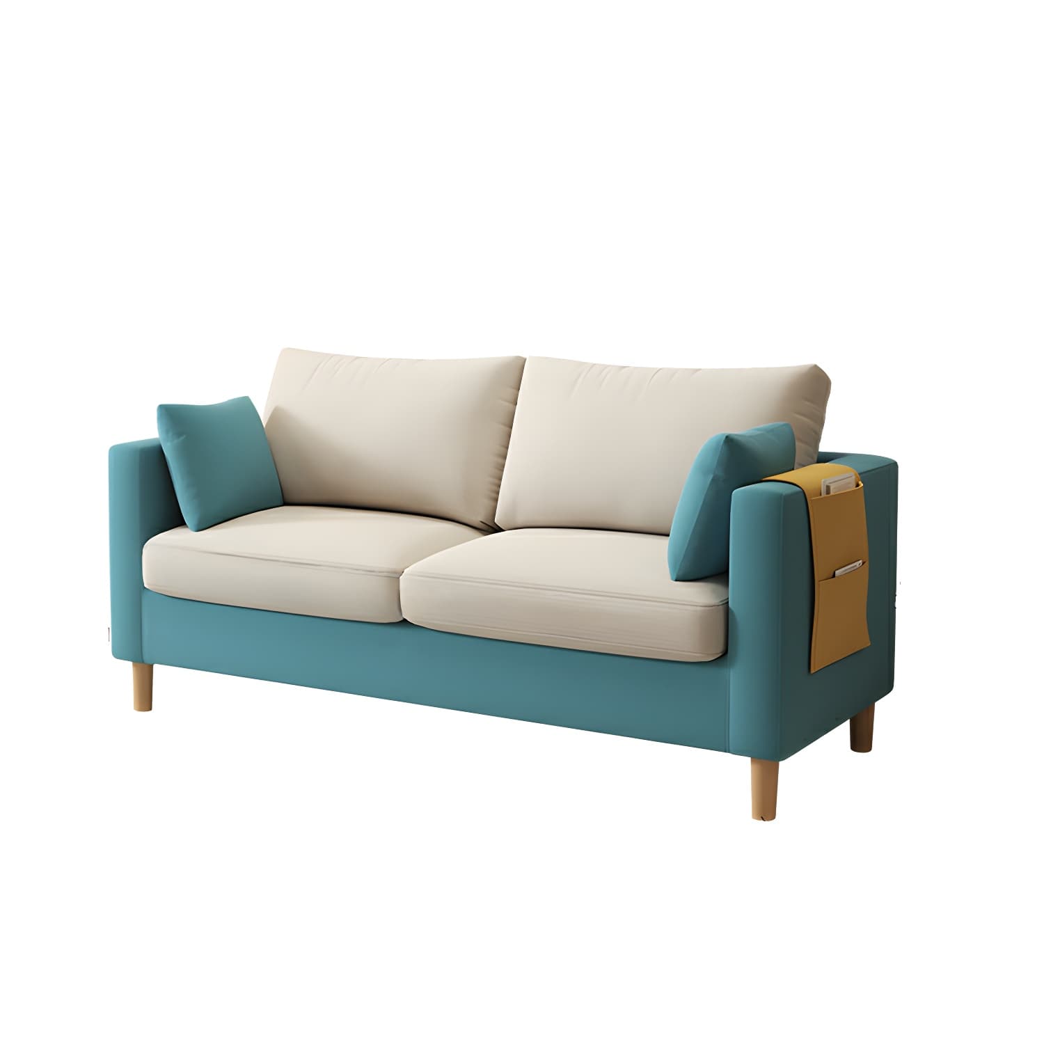 Contemporary Square Arm Loveseat with Machine Washable Cover and Pillows - image 20