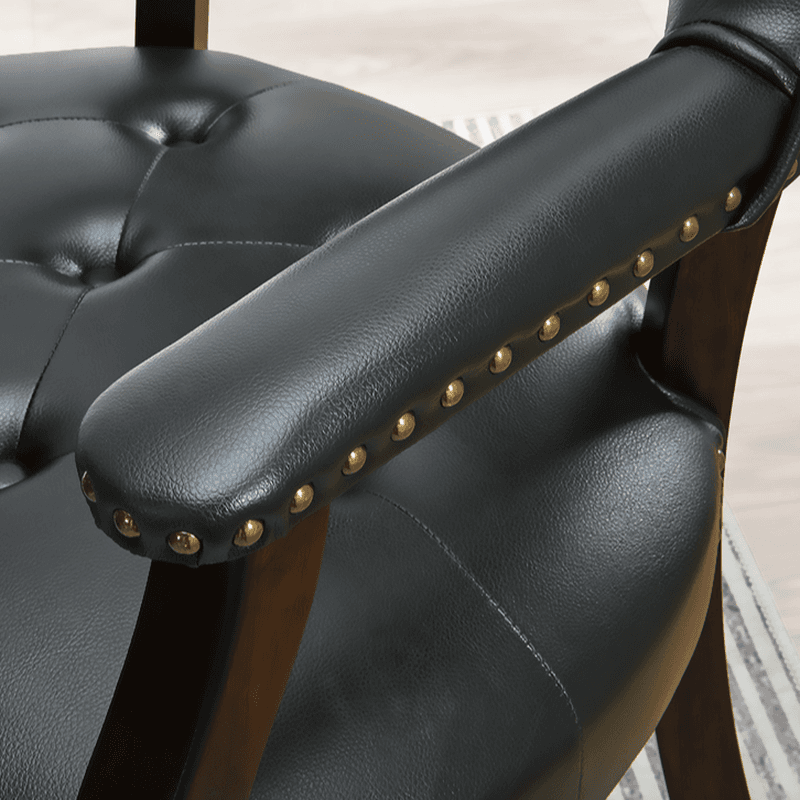 Sturdy Dining Room Arm Chair with Rollers, Decorative Nailhead, and Outlined Frame - image 15
