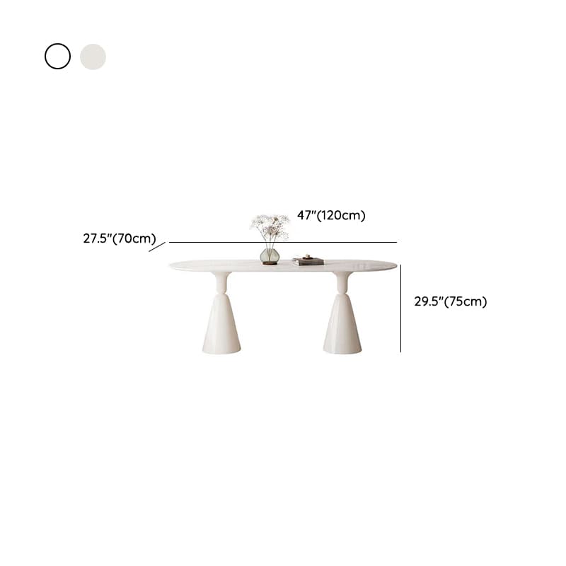 Simplistic Dining Table with Chalk Stone Top, Fixed Table, Seats 4 to 8, Scratch-immune - image 13