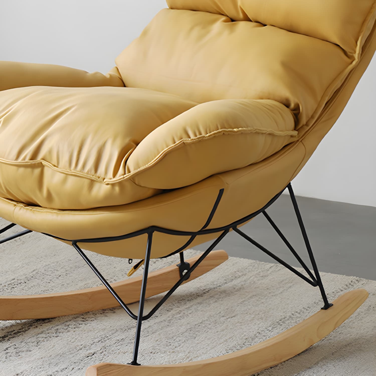 Contemporary Nursery Rocking Chair Indoor Sofa Rocking Chair with Ottoman and Cushion - image 14