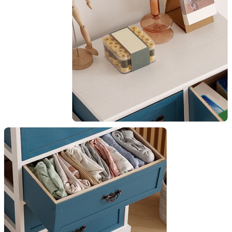 Minimalist Rectangle Brown/White Wood Top Accent Chest with Soft Close Drawer Living Room - image 7