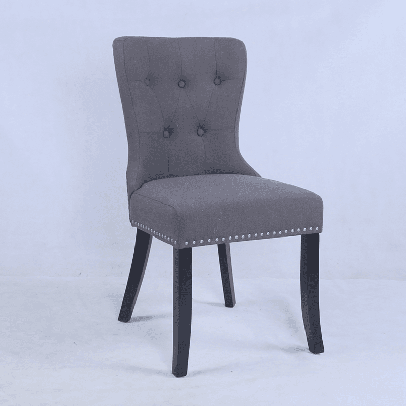 Vintage Secure Bordered Button-tufted Upholstered Side Chair with Wingbacked Chair, Nailhead Detailing and Foot Pads - image 5