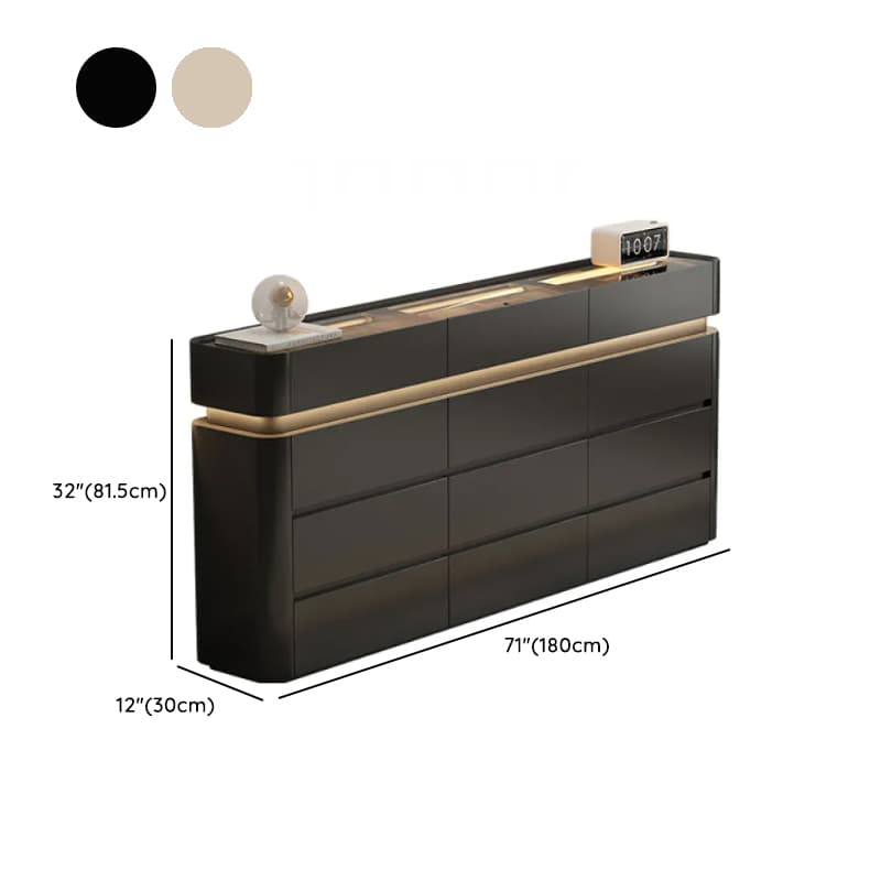 Minimalist Horizontal Console Dresser Illumination Light Timber 8 Drawers - image 17