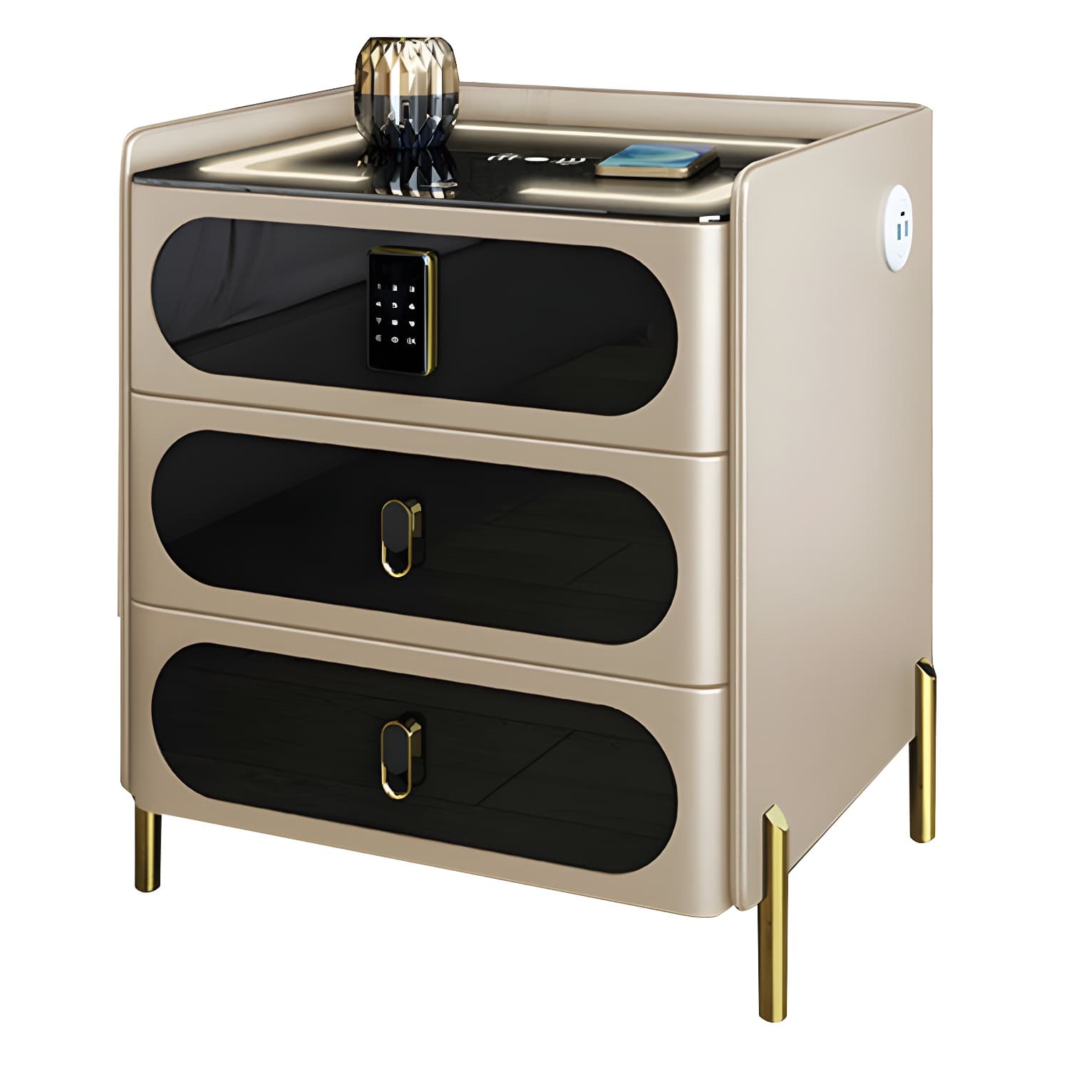 Ornate Bedside Cabinet Made from Solid Wood Shape in Rectangular for Bedroom - image 18