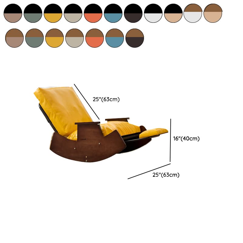 Simple Scratch-tolerant Upholstered Porch Rocker with Padded Recessed Arm - image 15