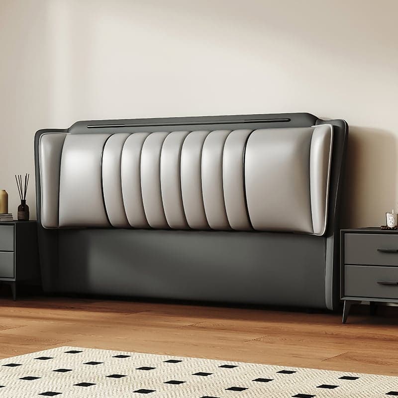 Modish Wingback Headboard in Pine Wood with No Distressing, Rectangle Shape for King/Queen/Full Bed, Featuring Sponge Upholstery and Standard Height - image 3