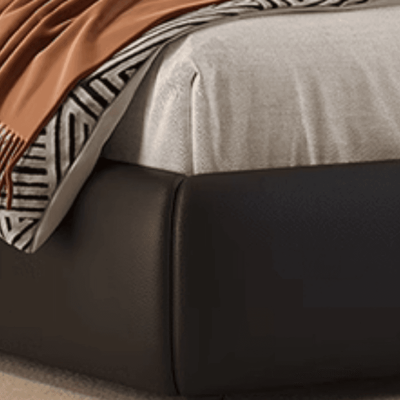 Ink Simplistic Storage Bed/Platform Bed in Genuine Leather with Leg for Bedroom - image 5