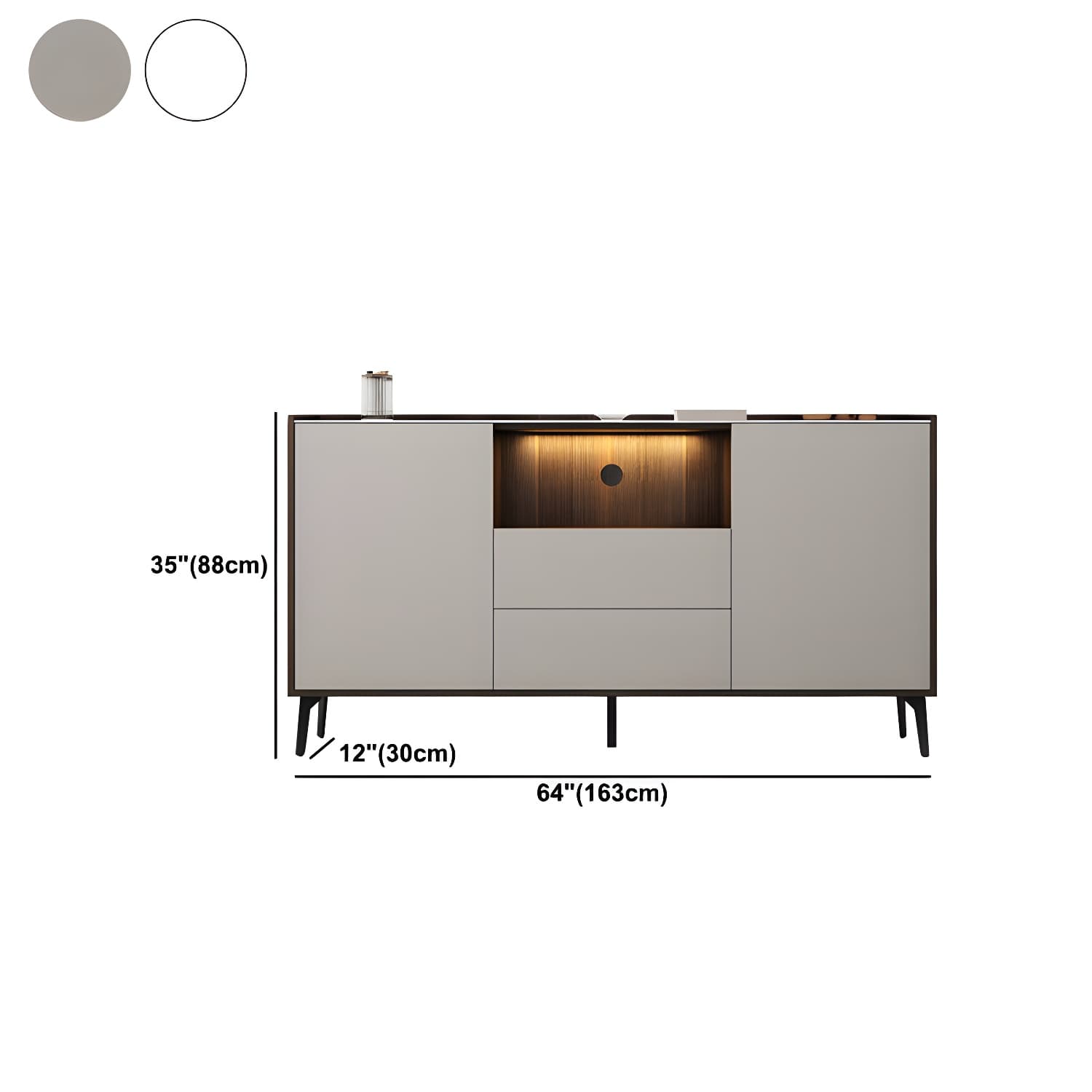 Contemporary Style Stone TV Stand 2 Doors and 2 Drawers TV Cabinet - image 24