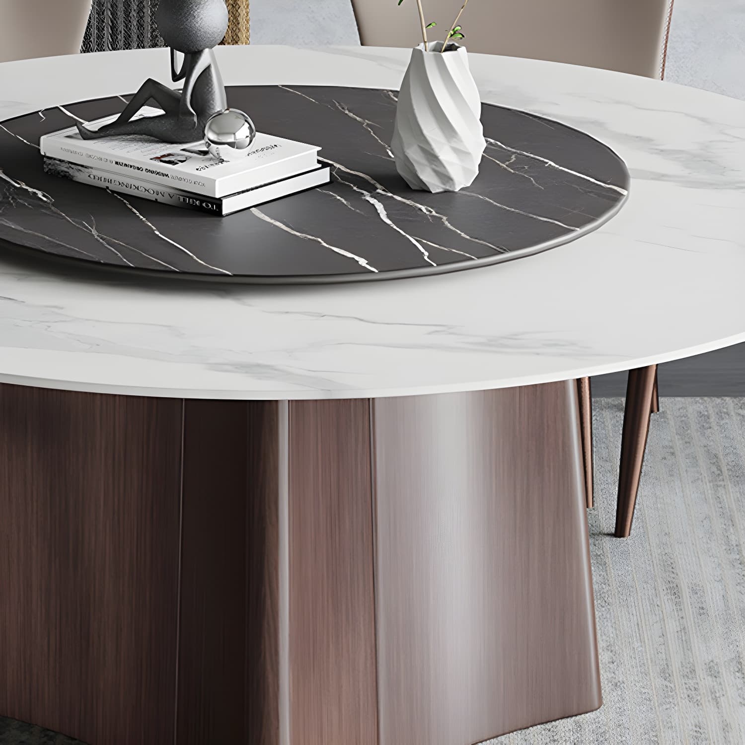 Modern Dining Table Set 1/3/4/7 Pieces with Metal Base Kitchen Furniture Set - image 6